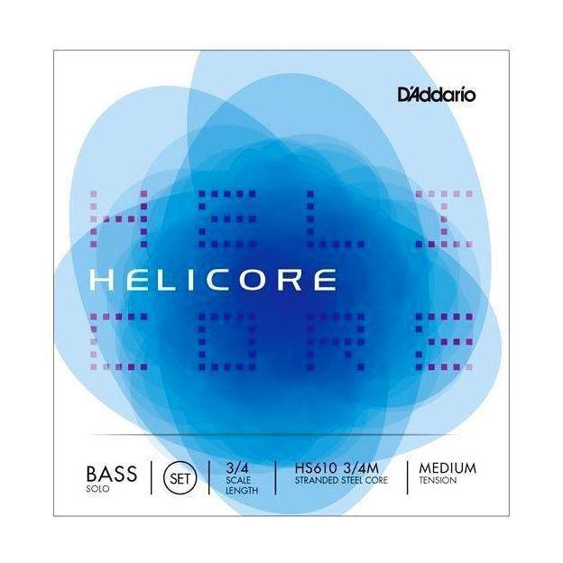 D'Addario Helicore Hybrid Double Bass String Set - 3/4 Scale - Heavy Tension, , large image number 0