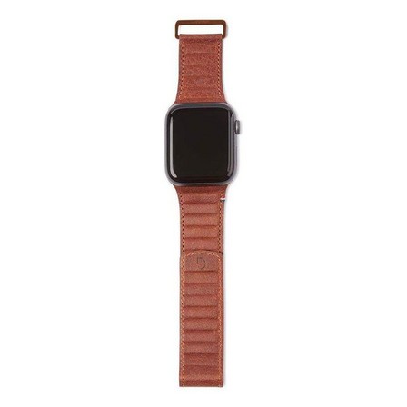 DECODED - Decoded 44mm/42mm Leather Magnetic Traction Strap Brown for All Apple Watch (Compatible with Apple Watch 42/44/45mm)
