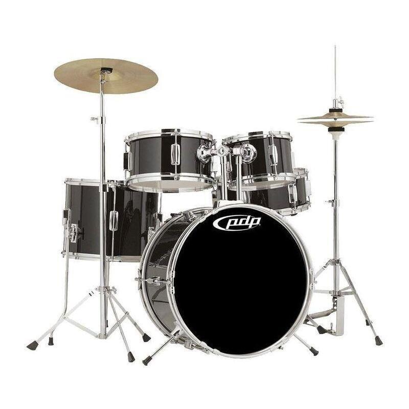 PDP Player 5-piece Complete Junior Drum Set With Cymbals - Piano Black, , large image number 0