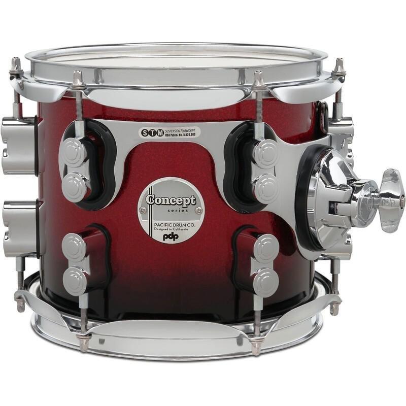 PDP Concept Maple Shell Pack - 5-piece - Red To Black Sparkle Fade (Without Cymbals), , large image number 1