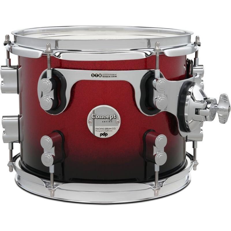 PDP Concept Maple Shell Pack - 5-piece - Red To Black Sparkle Fade (Without Cymbals), , large image number 2