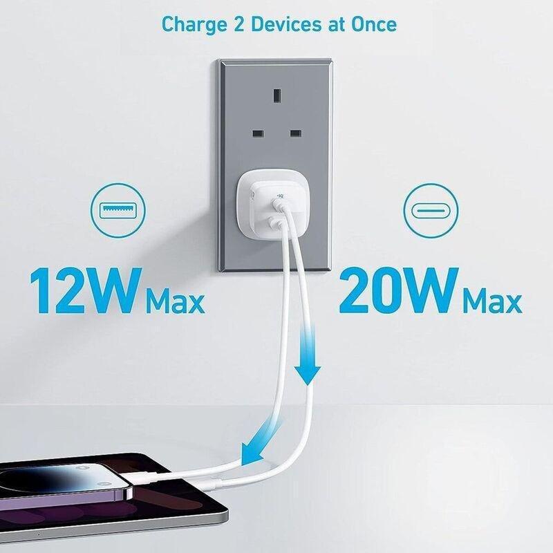 Anker 323 Charger 33W with 3ft USB-C To Lightning Cable - White, , large image number 1