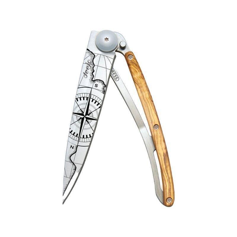 Deejo 37G Pocket Knife - Olive Wood/Terra Incognita (Grey), , large image number 0