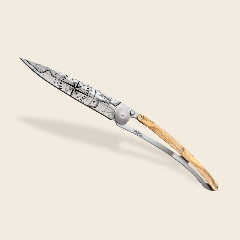 Deejo 37G Pocket Knife - Olive Wood/Terra Incognita (Grey), , large image number 1
