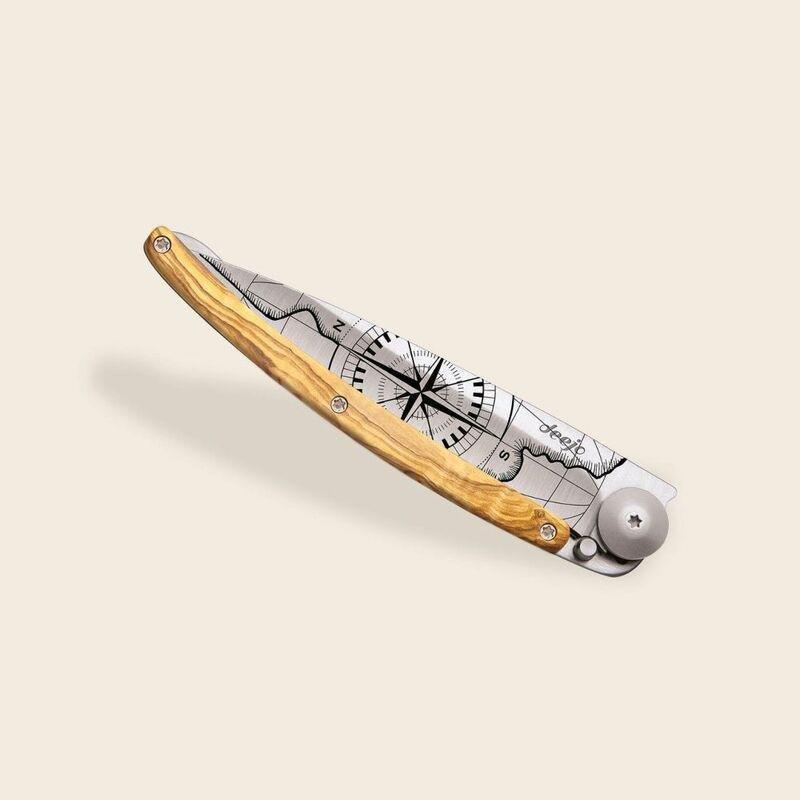 Deejo 37G Pocket Knife - Olive Wood/Terra Incognita (Grey), , large image number 2