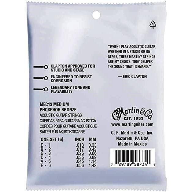 Martin MEC Clapton's Choice Phos Bronze Acoustic Guitar Strings MEC12 Light 12-54, , large image number 1