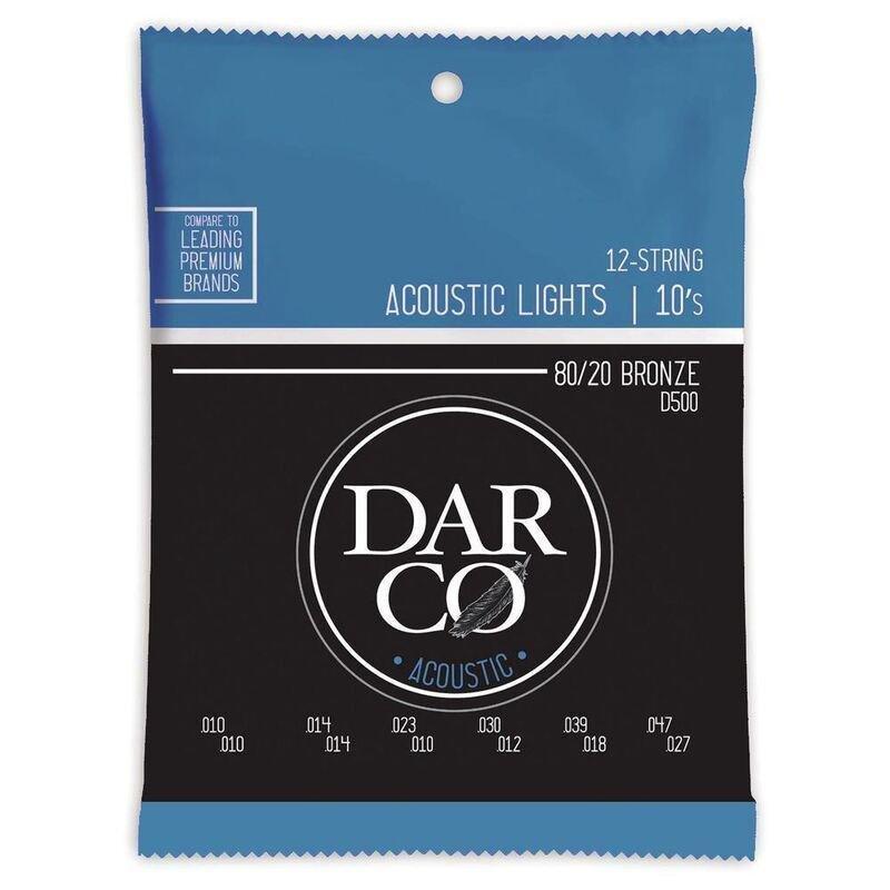 Martin Darco Acoustic Guitar Strings Set 80/20 Bronze - 12 Strings - Light - 0.10/0.10 - 0.47/0.27 - D500, , large image number 0