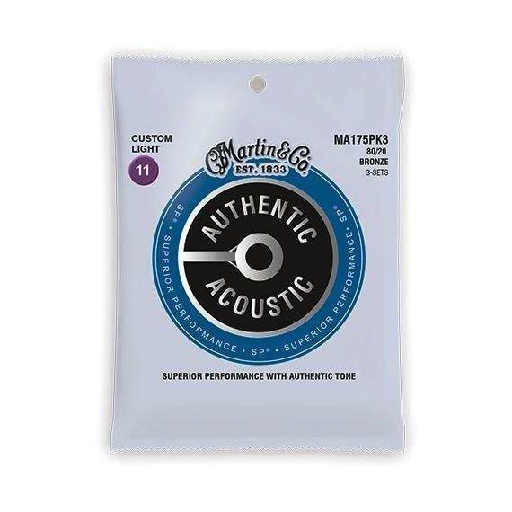 Martin Acoustic Guitar Strings SP 80/20 Bronze - Custom Light - 0.11 - 0.52 (3 Packs), , large image number 0