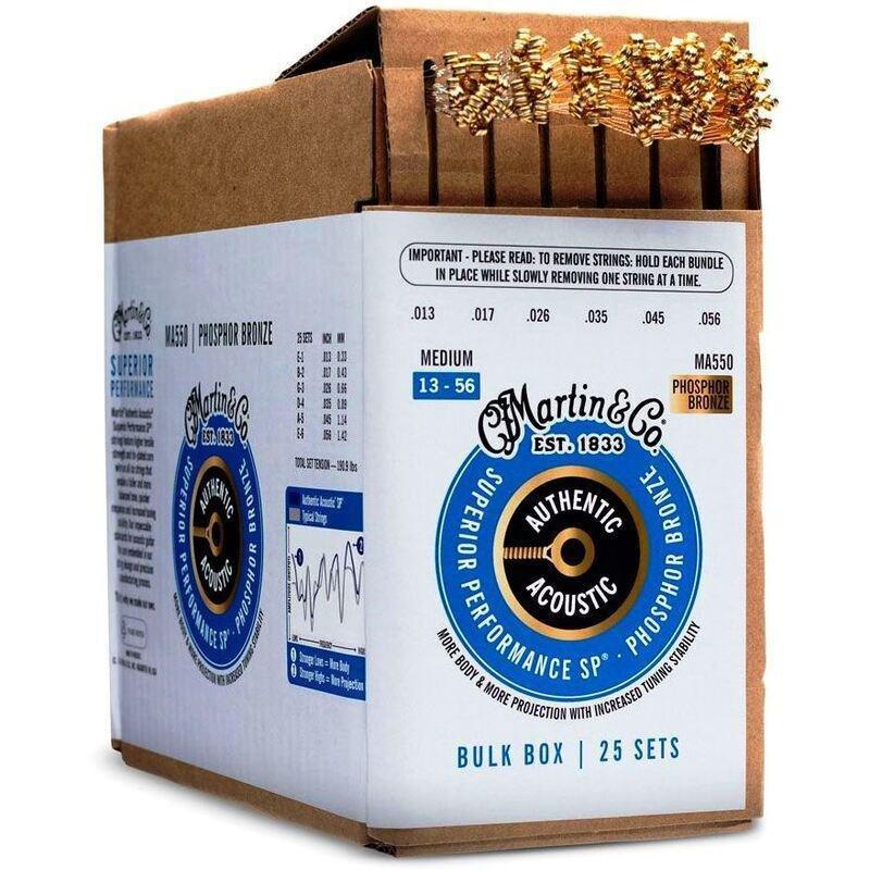 Martin 25-Sets Acoustic Guitar Strings Superior Performance - 92/8 Phosphor Bronze Meduim - 013-.056 (25 Packs), , large image number 0
