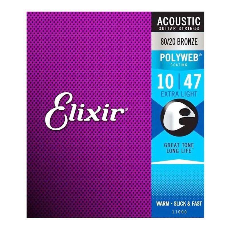 Elixir Acoustic Guitar Strings Polyweb Extra Light, , medium