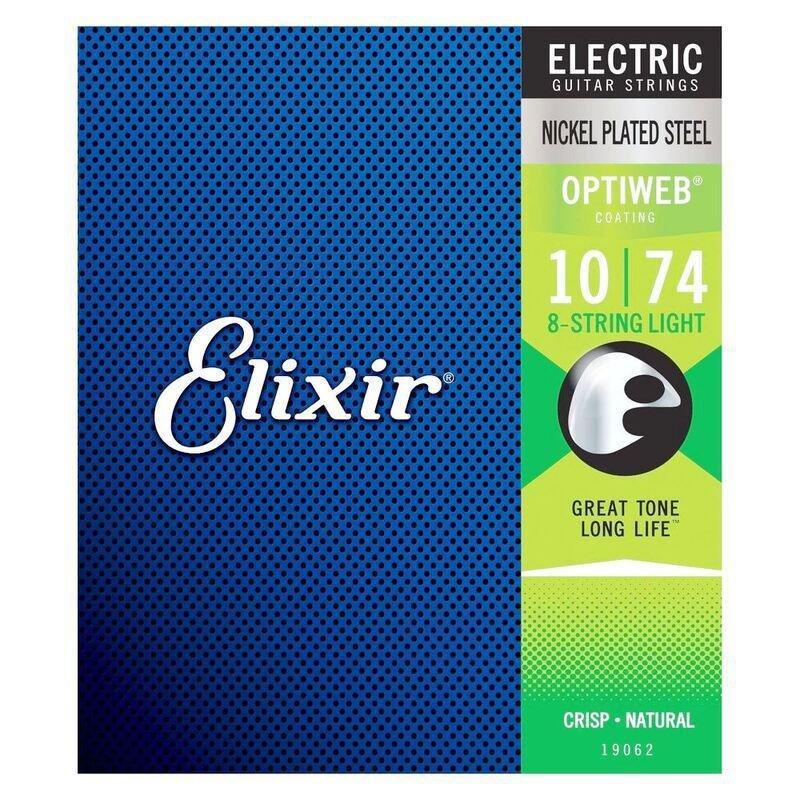 Elixir Electric Nickel Plated 8 Steel Guitar Strings with OPTIWEB - Light .010 - .074, , large image number 0