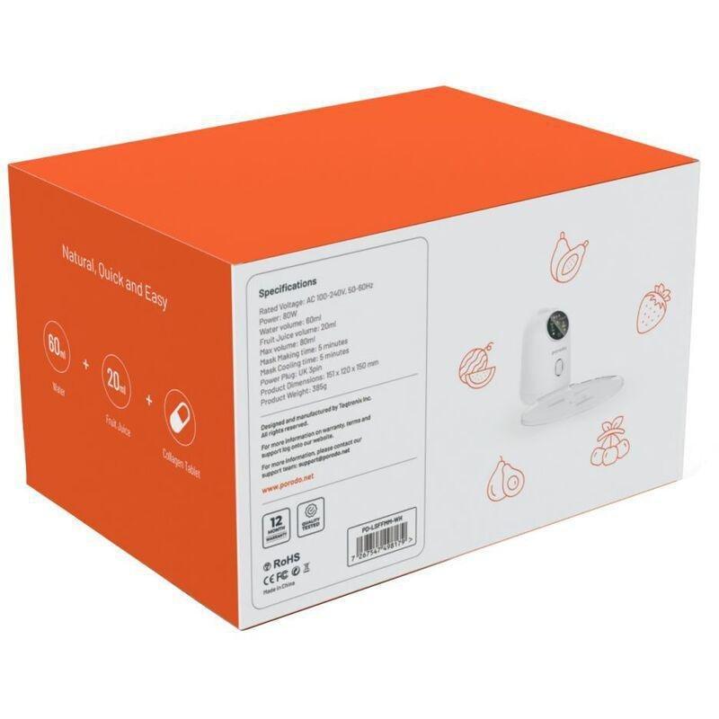 Porodo LifeStyle Fresh Fruit Facial Mask Maker 80W 80mL - White, , large image number 1