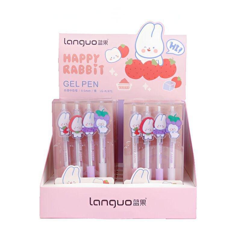 LANGUO - Languo Cute Rabbit Black Ink Press Gel Pen 0.55 mm (Pack of 4) (Assortment - Includes 1)