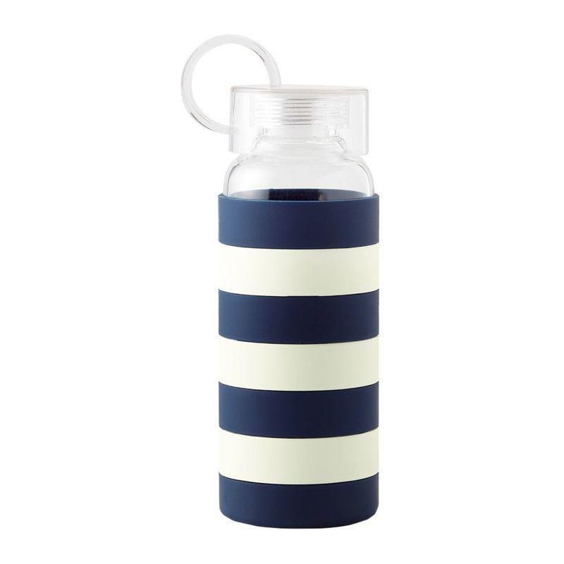 Kate Spade Water Bottle Navy Rugby Stripe, , large image number 0