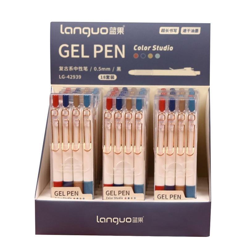 Languo Classical Color Black Ink Gel Pen 0.55 mm (Pack of 4) (Assortment - Includes 1), , large image number 0