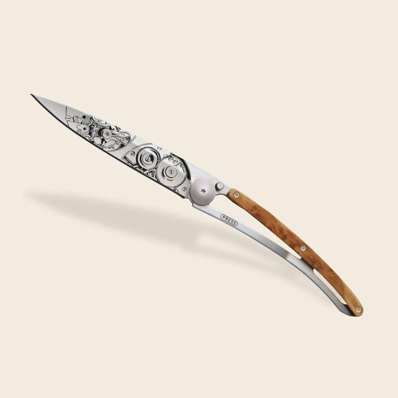 Deejo 37G Pocket Knife - Juniper Wood/Watch Movement (Grey), , large image number 1