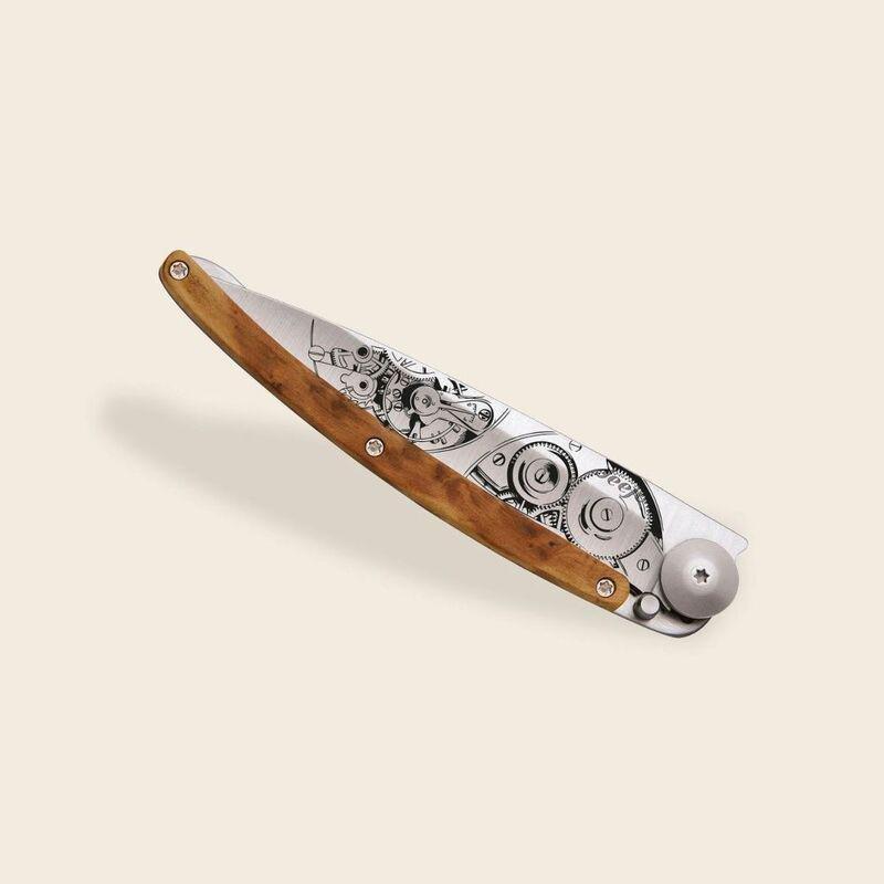 Deejo 37G Pocket Knife - Juniper Wood/Watch Movement (Grey), , large image number 2