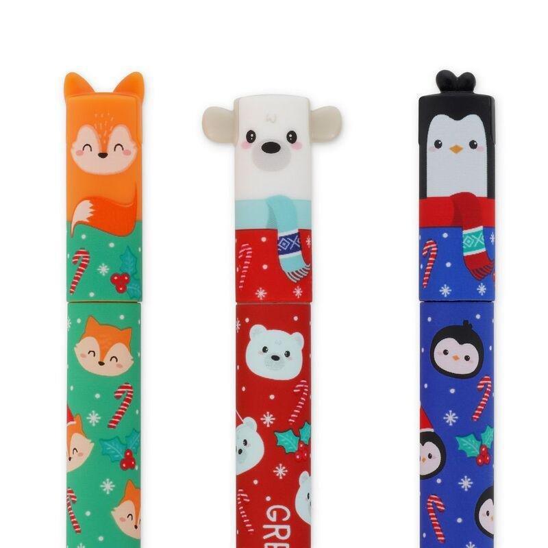 Legami Set Of 3 Erasable Gel Pens - Christmas 2023 - Fox + Polar Bear+ Penguin, , large image number 5