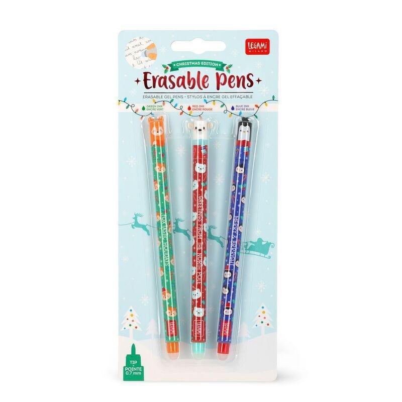 Legami Set Of 3 Erasable Gel Pens - Christmas 2023 - Fox + Polar Bear+ Penguin, , large image number 9