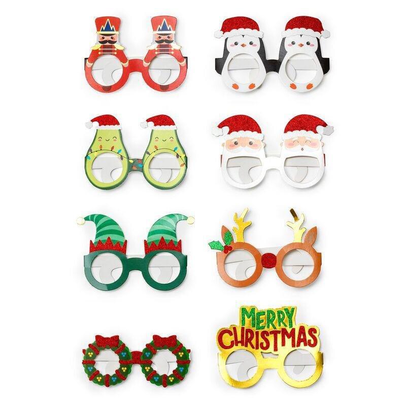 Legami Pairs Christmas Paper - Holiday Paper Eyeglasses (Set Of 8), , medium