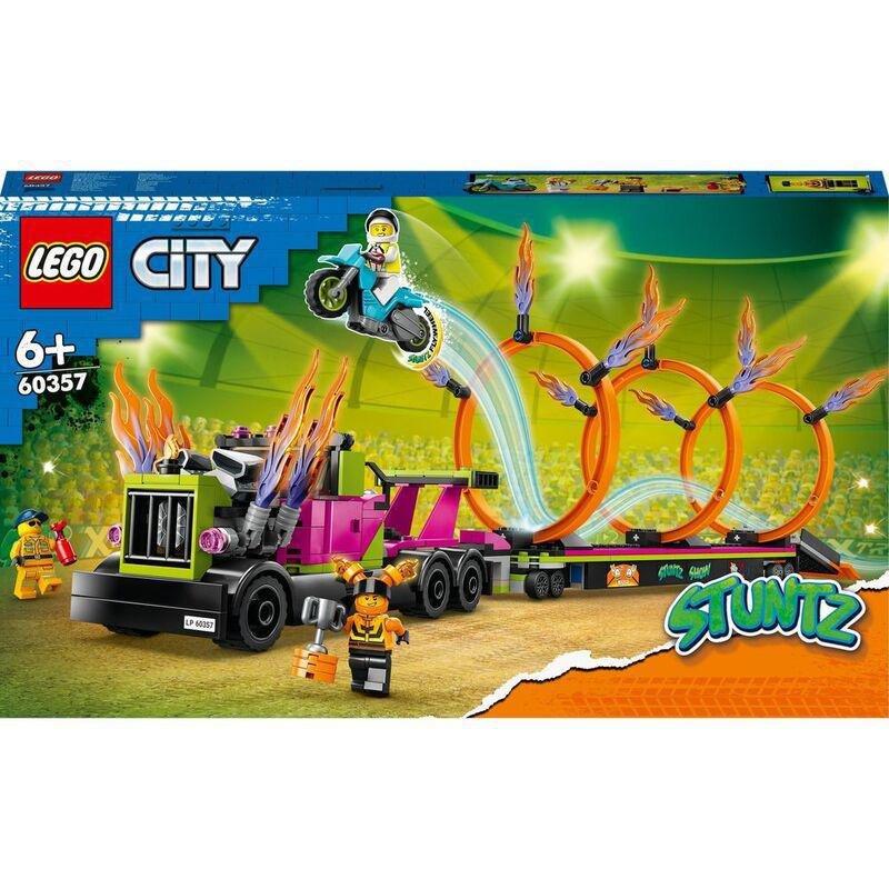 LEGO City Stunt Truck & Ring Of Fire Challenge 60357 (479 Pieces), , large image number 2
