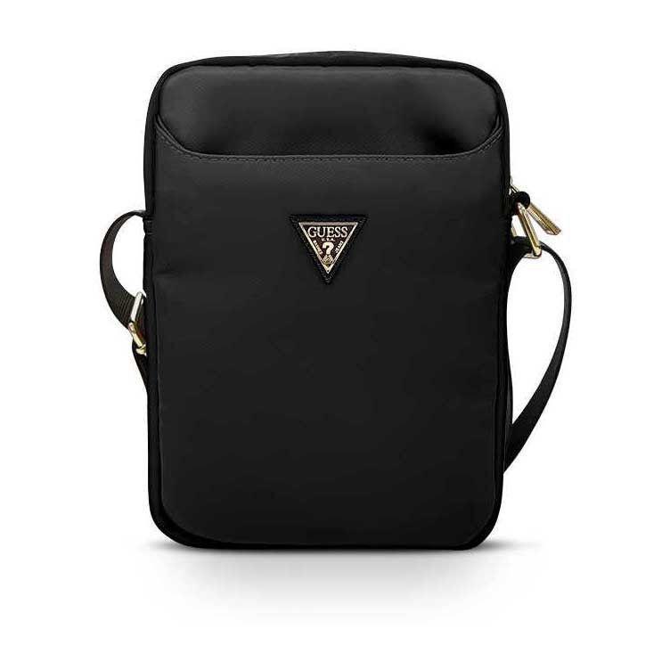 GUESS - Guess Nylon Tablet Bag with Metal Triangle Logo - Black