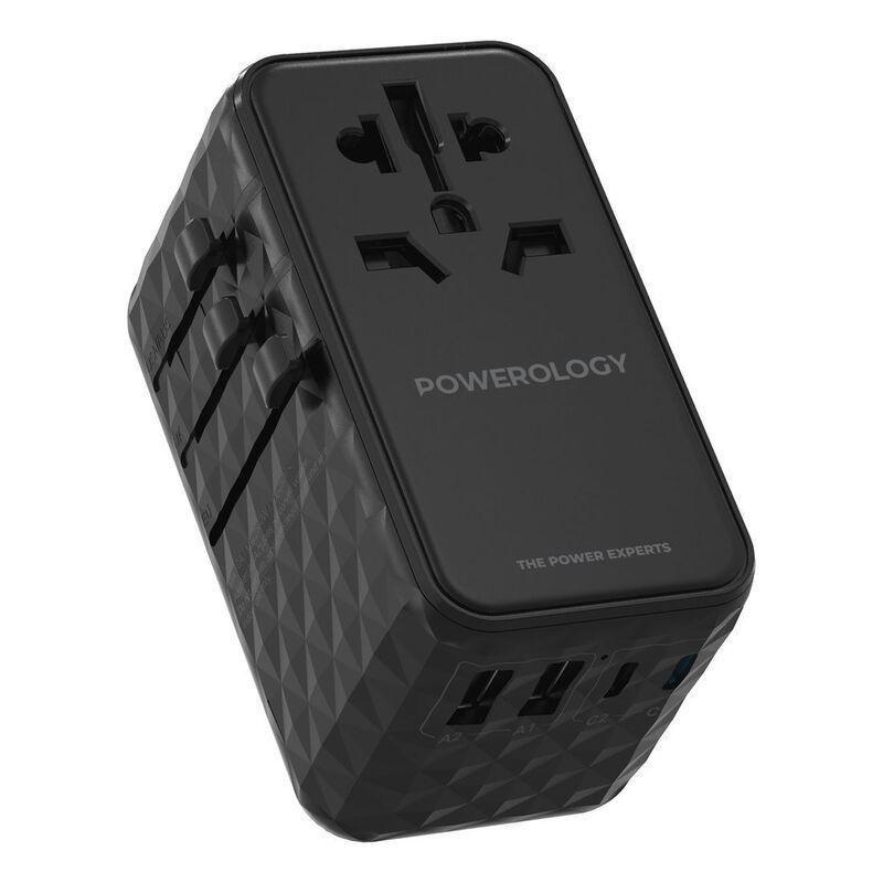 Powerology 4-Port Universal 100W PD GaN Super Charger (Compatible in 150+ Countries), , medium