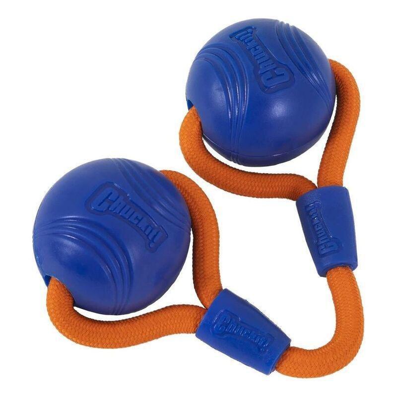 Chuckit! Dog Toy Crunch Ball Medium Duo Tug, , medium
