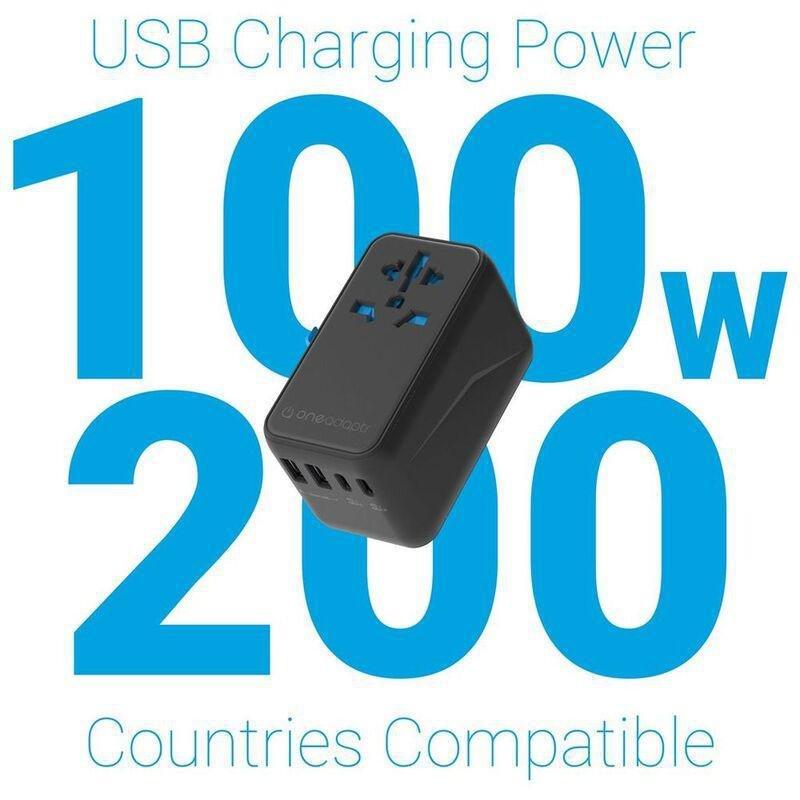 OneAdaptr OneWorld 100 International Adapter With 100W USB-C Charger, , large image number 1