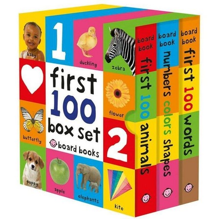 PRIDDY BOOKS UK - First 100 Board Book Box Set (3 Books) | Roger Priddy