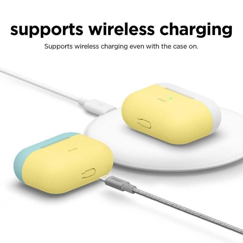 Elago Duo Case Top Coral Blue/Nightglow Blue Bottom Creamy Yellow for AirPods Pro, , large image number 4
