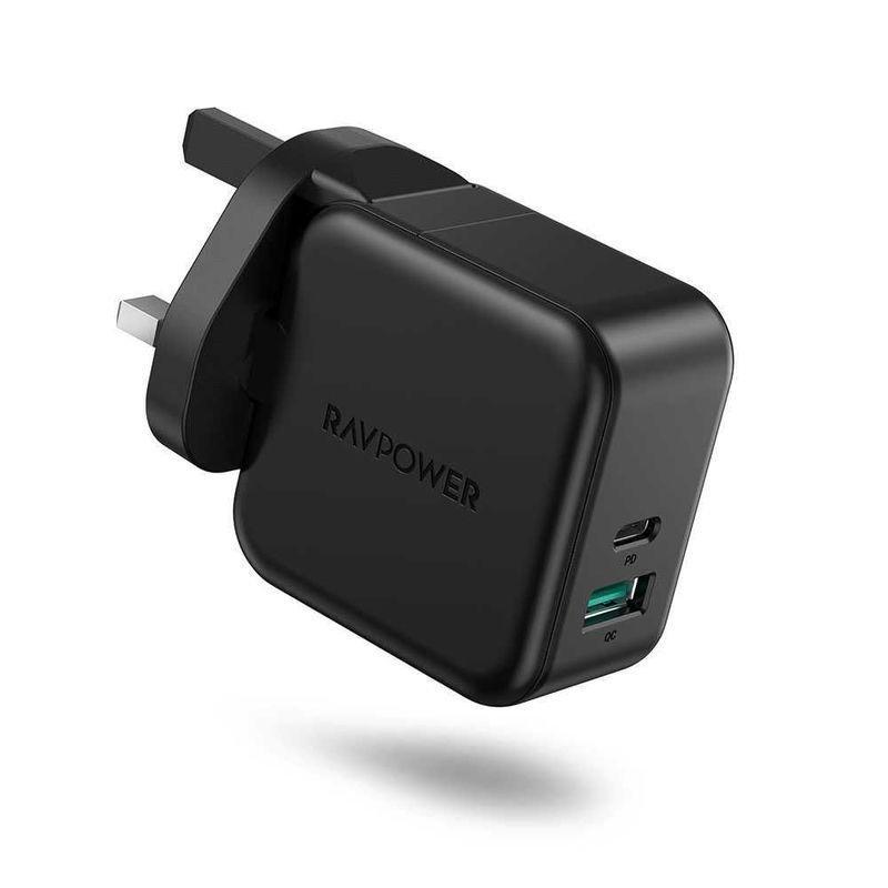 Ravpower 2 Port Pd Pioneer Wall Charger 18W Uk Black, , large image number 0