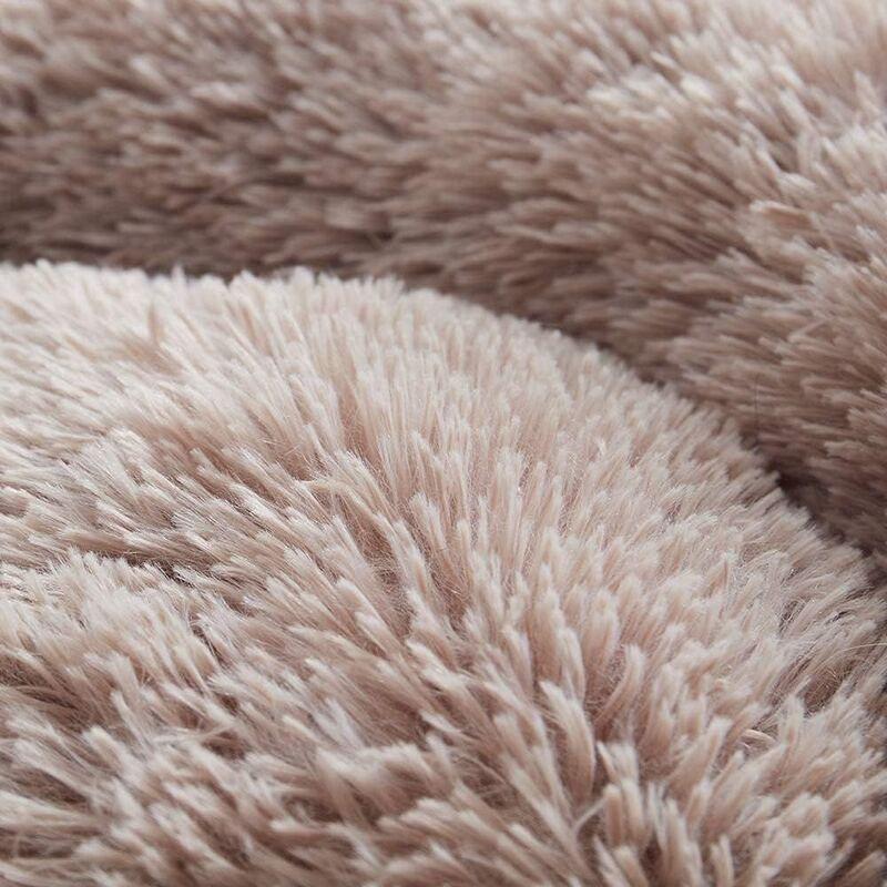 Nutrapet Grizzly Velor Plush Round Pet Bed Beige Small - 50 x 15 cm, , large image number 2