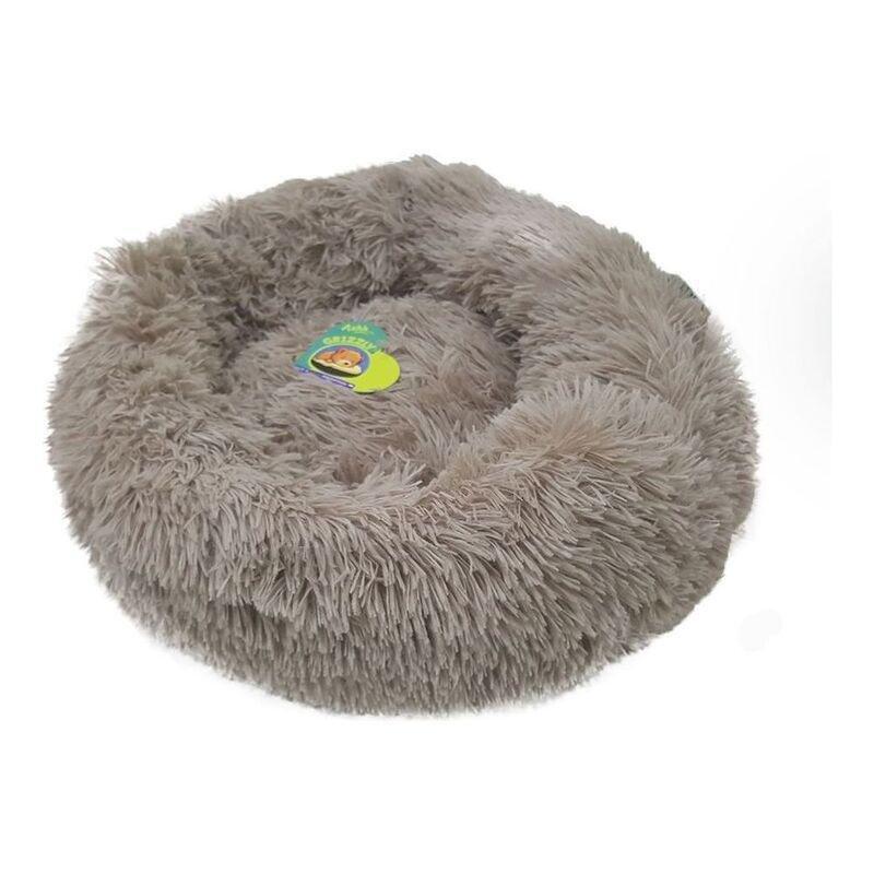 Nutrapet Grizzly Velor Plush Round Pet Bed Beige Large - 71 x 20 cm, , medium