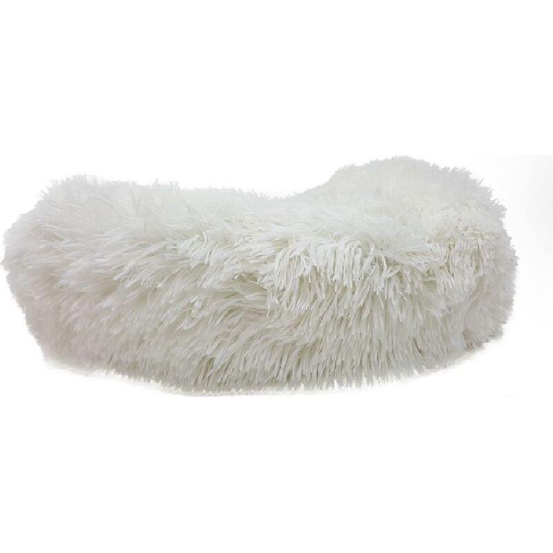 Nutrapet Grizzly Velor Plush Round Pet Bed White Small - 50 x 15 cm, , large image number 1