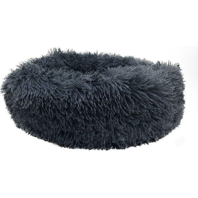 Nutrapet Grizzly Velor Plush Round Pet Bed Dark Grey Small - 50 x 15 cm, , large image number 1