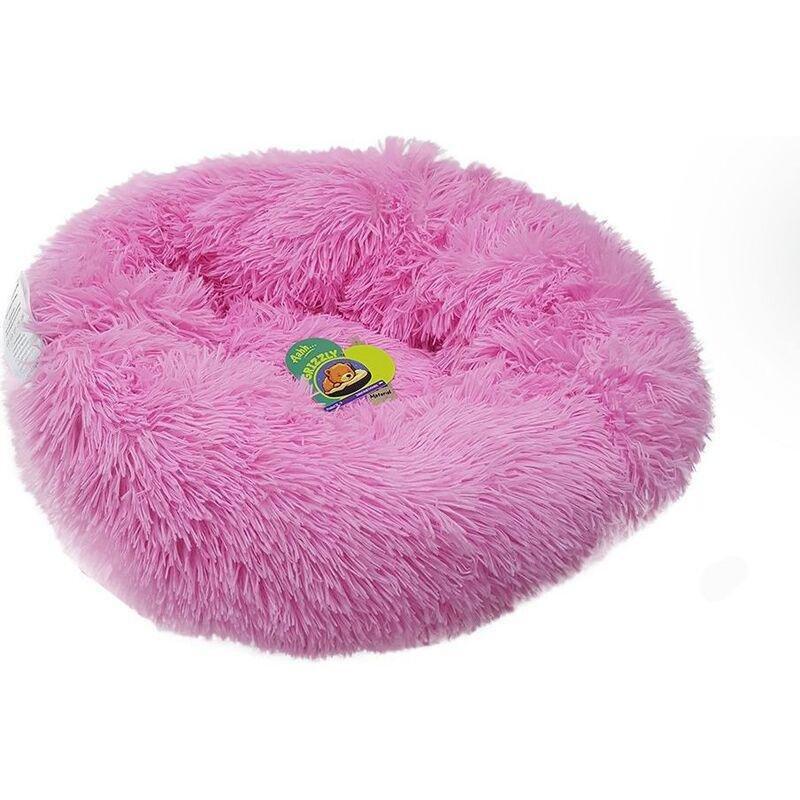 Nutrapet Grizzly Velor Plush Round Pet Bed Pink Small - 50 x 15 cm, , large image number 1