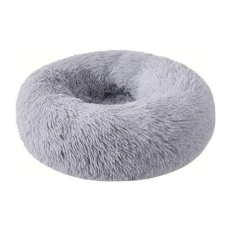 Nutrapet Grizzly Velor Plush Round Pet Bed Grey Small - 50 x 15 cm, , large image number 0
