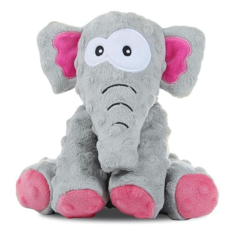 Nutrapet Plush Pet Elephant Dog Toy - Grey / Pink 1pc, , medium