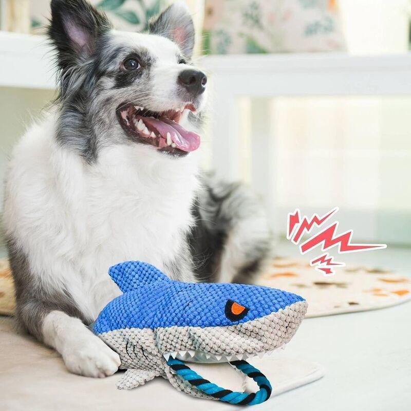 Nutrapet Plush Pet Shark Dog Toy - Blue / Grey 1pc, , large image number 1