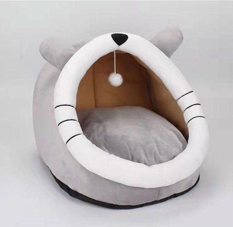 Nutrapet Grizzly Cat Capsule Bed Grey- Large 45 x 45 x 40 cm, , medium