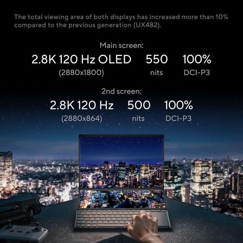 ASUS Zenbook Pro Duo 14 UX8402VV-OLEDI9TB Laptop intel Core I9-13900H/32GB RAM/1TB SSD/NVIDIA GeForce RTX 4060 8GB/14.5-inch WQXGA+ (2880X1800)/Win..., , large image number 5