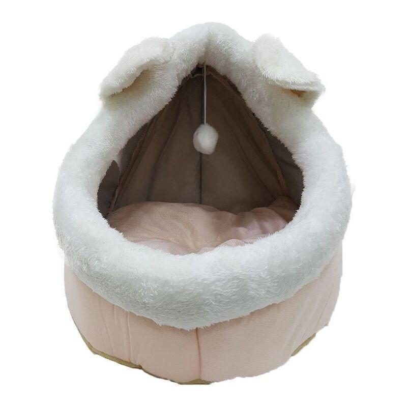 Nutrapet Grizzly Cat Capsule Bed Beige - Large 45 x 45 x 40 cm, , medium