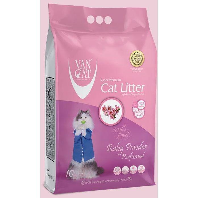 Van Cat White Bentonite Perfumed Clumping Cat Litter - Baby Powder 5 Kg, , large image number 0