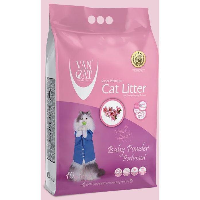 VAN CAT - Van Cat White Bentonite Perfumed Clumping Cat Litter - Baby Powder 5 Kg