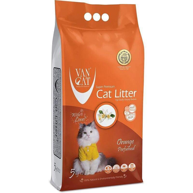 Van Cat White Bentonite Perfumed Clumping Cat Litter - Orange 5 Kg, , large image number 0