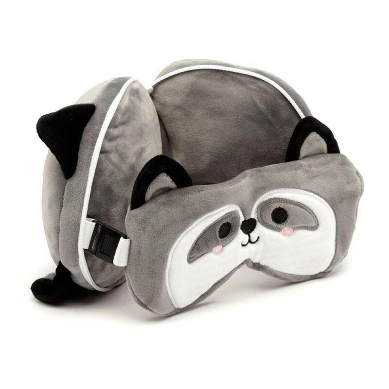 Puckator Raccoon Travel Pillow & Eye Mask, , large image number 1