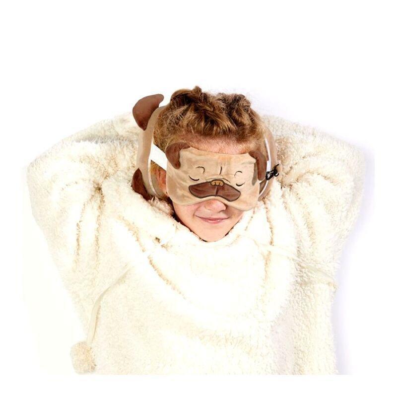 Puckator Mopps Pug Travel Pillow & Eye Mask, , large image number 2