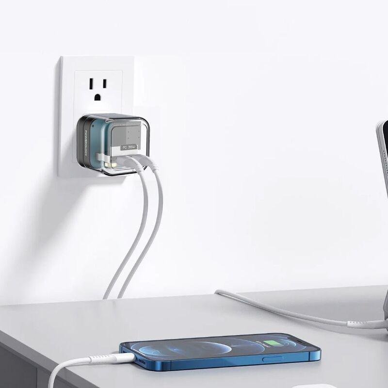 Powerology Crystalline Series Dual 35W PD GaN Charger with Folding Plugs, , large image number 3