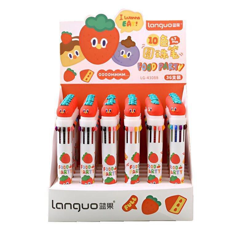 Languo Strawberry Shape 10-Color Ball Point Pen 0.55 mm (Assortment - Includes 1), , large image number 0